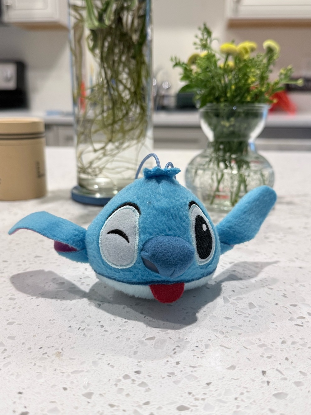 Disney Lilo & Stitch Blue Stitch Winking Plush Keychain